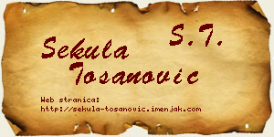 Sekula Tošanović vizit kartica